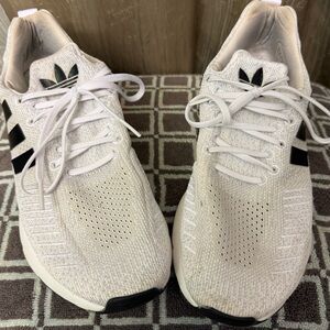 Adidas Knit White and Black Running Shoes